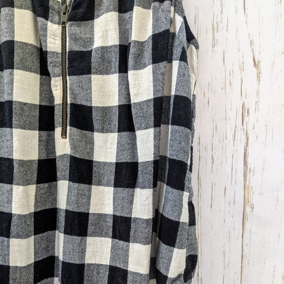 3/$20 Urban Outfitters Navy Cream Plaid Tunic Top - Picture 3 of 8